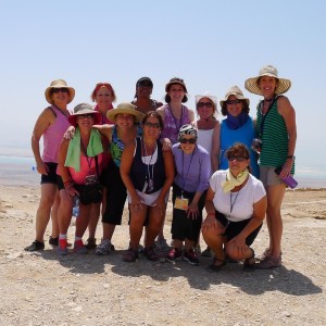 Exploring the ancient ruins at the  Masada. 