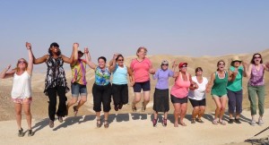 Jumping for "oy" in the dessert.